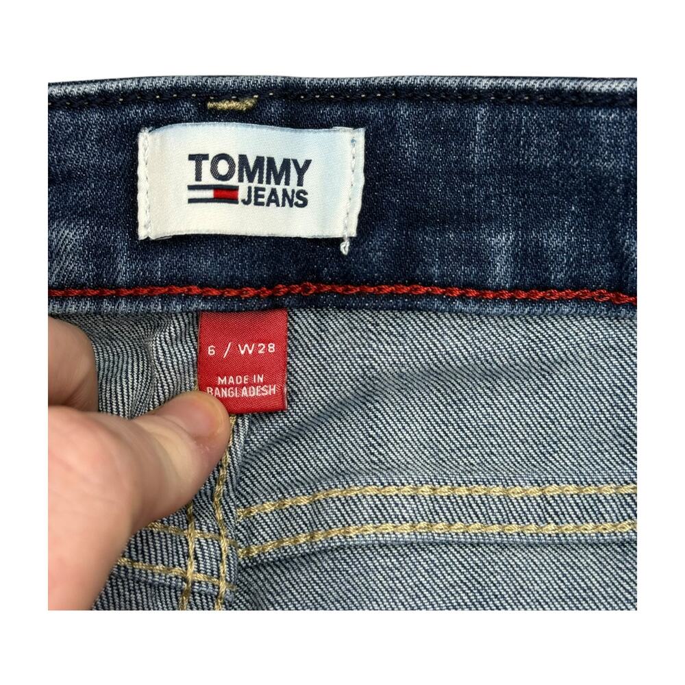 Tommy Jeans Straight Leg Jeans Size 6 W28 Medium Wash Blue Denim - Picture 5 of 7